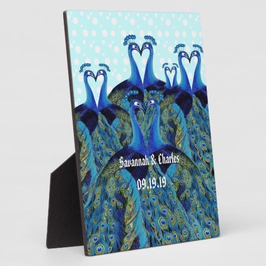  pacocks zogende Huwelijkscadeaus Fotoplaat (Zijkant)