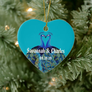 pacocks zogende Huwelijkscadeaus Keramisch Ornament