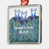  pacocks zogende Huwelijkscadeaus Metalen Ornament (Links)