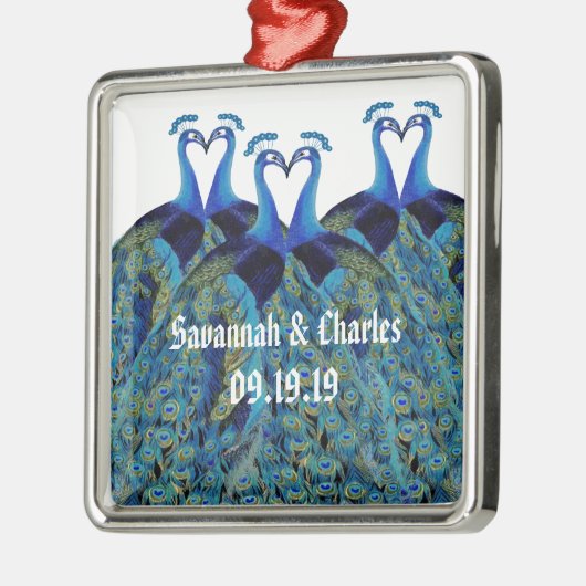  pacocks zogende Huwelijkscadeaus Metalen Ornament (Links)
