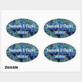  pacocks zogende Huwelijkscadeaus Ovale Sticker (Vel)