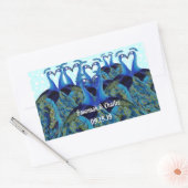 pacocks zogende Huwelijkscadeaus Rechthoekige Sticker (Envelop)