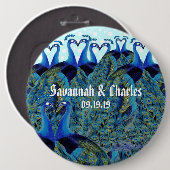 pacocks zogende Huwelijkscadeaus Ronde Button 6,0 Cm (Voorkant /achterkant)