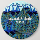 pacocks zogende Huwelijkscadeaus Ronde Button 6,0 Cm (Voorkant)