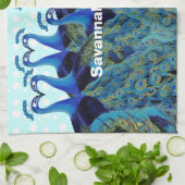  pacocks zogende Huwelijkscadeaus Theedoek (Gevouwen)