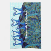  pacocks zogende Huwelijkscadeaus Theedoek (Verticaal)