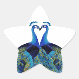  pacocks zogende Huwelijkscadeaus Vierkante Sticker