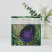 Pacockthema bruiloft aangepast kaart (Staand voorkant)