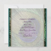 Pacockthema bruiloft aangepast kaart (Achterkant)