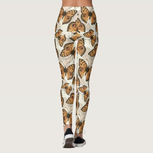 Pacocus-patroon met pansy vlinder leggings (Achterkant)