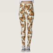 Pacocus-patroon met pansy vlinder leggings (Voorkant)