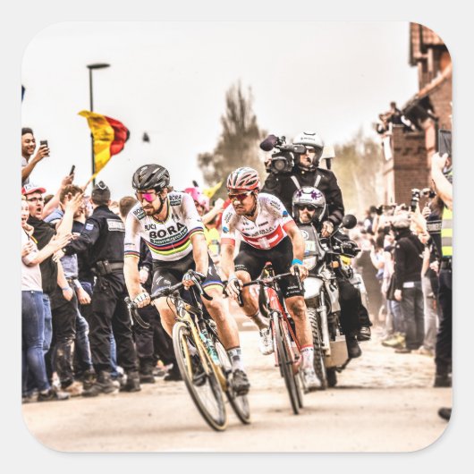 Pact met de Duivel - Roubaix van Parijs 2018 Vierkante Sticker (Voorkant)