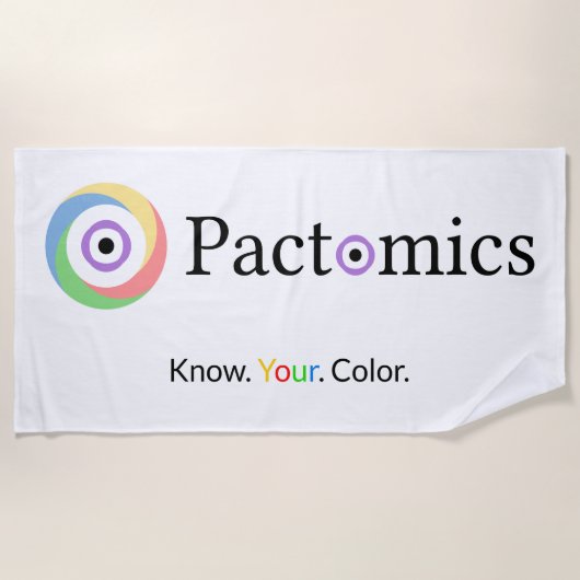 Pactomics. Weet het. Jouw. Kleur. Strandlaken (Voorkant)