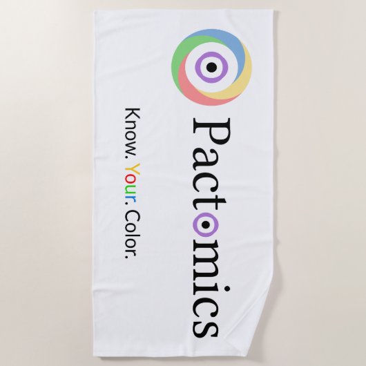 Pactomics. Weet het. Jouw. Kleur. Strandlaken (Voorkant)