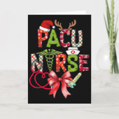 Pacu Nurse Christmas Cute Coquette Christmas Bow X Kaart (Voorkant)