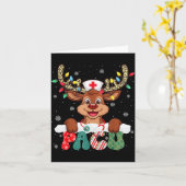 Pacu Nurse Reindeer Nurse Hat Christmas Light Wome Kaart (Gele Bloem)