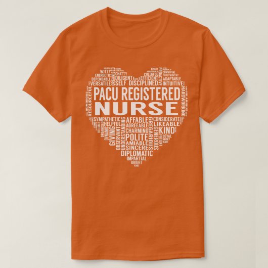Pacu Registered Nurse Heart T-shirt (Design voorkant)