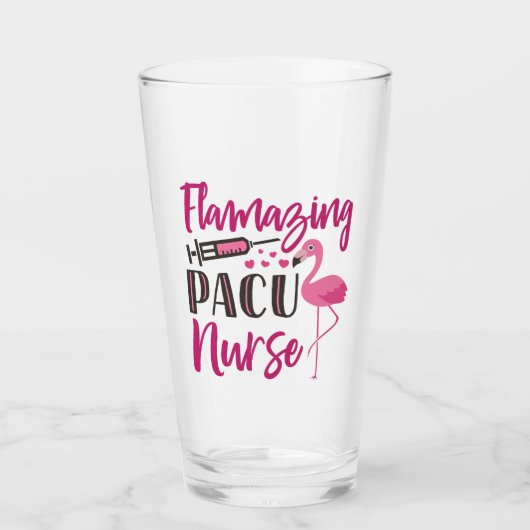 PACU Verpleegkundige Flamingo Nurse Week Appreciat Glas (Voorkant)