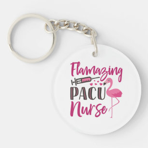 PACU Verpleegkundige Flamingo Nurse Week Appreciat Sleutelhanger