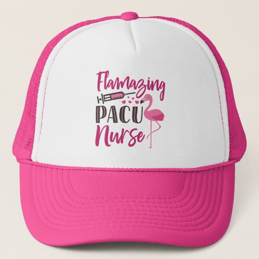 PACU Verpleegkundige Flamingo Nurse Week Appreciat Trucker Pet (Voorkant)