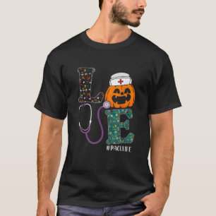 PACU Verpleegster Halloween Enge Pompoen Liefde Ve T-shirt