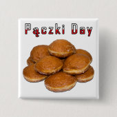 Paczki Day Vierkante Button 5,1 Cm (Voorkant)