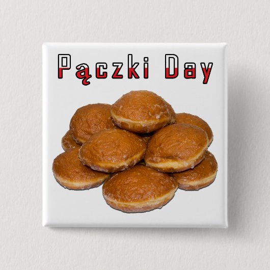 Paczki Day Vierkante Button 5,1 Cm (Voorkant)
