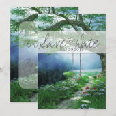 PAD AAN BUITENLANDSE WOODLAND STREAM BEWAREN DE DA SAVE THE DATE (Voorkant / Achterkant)