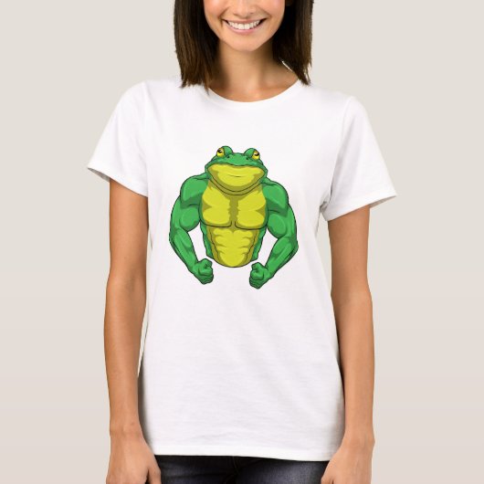 Pad als bodybuilder met grote spieren t-shirt (Voorkant)