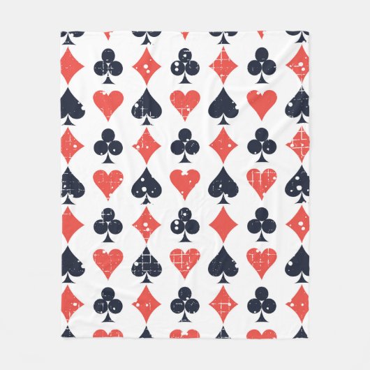 Pad, diamant, hart, clubpatroon fleece deken (Voorkant)