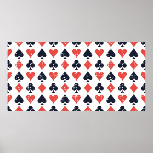 Pad, diamant, hart, clubpatroon poster (Voorkant)