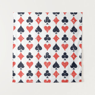 Pad, diamant, hart, clubpatroon wandkleed