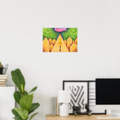Pad die leidt van het dak naar het bos. poster (Thuiskantoor)