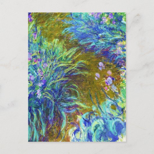 Pad door de Irises Claude Monet Briefkaart (Voorkant)