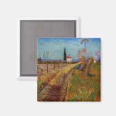 Pad door een veld, Wilgen bij Vincent van Gogh Magneet (Voorkant / Achterkant)