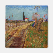 Pad door een veld, Wilgen bij Vincent van Gogh Magneet (Voorkant)