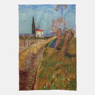 Pad door een veld, wilgen van Vincent van Gogh Theedoek