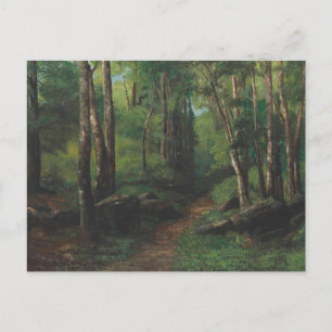 Pad door het bos door Gustave Courbet Briefkaart