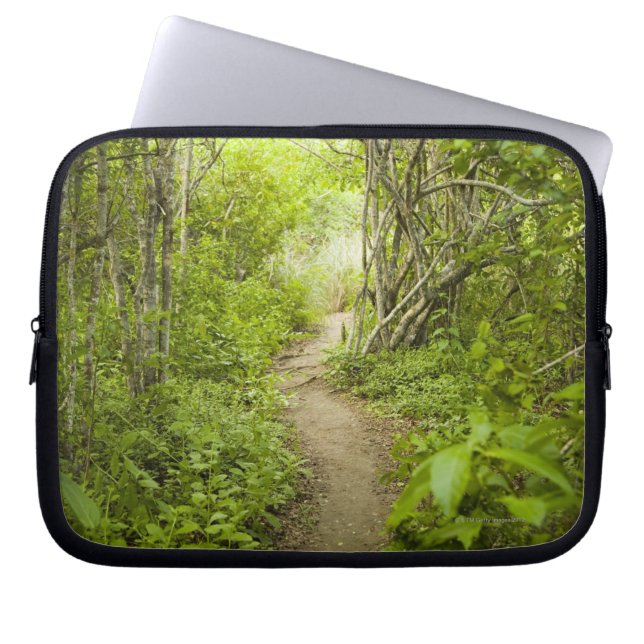 Pad door het bos laptop sleeve (Voorkant)