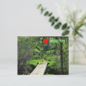 Pad in de Bossen voor geocaching Briefkaart (Staand voorkant)