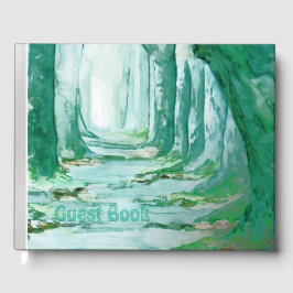 Pad in een bos gastenboek