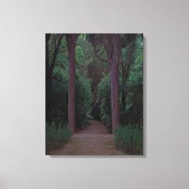 Pad in een park (door Santiago Rusiñol) Canvas Afdruk