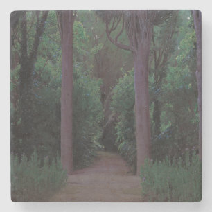 Pad in een park (door Santiago Rusiñol) Stenen Onderzetter