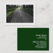 Pad in een park (grenspost) visitekaartje (Voorkant / Achterkant)