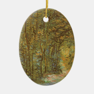 Pad in het bos door Vincent van Gogh, Vintage Kuns Keramisch Ornament
