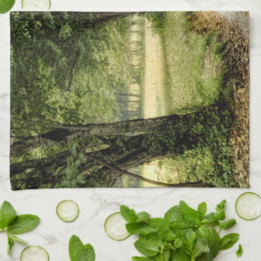 Pad in het land theedoek (Gevouwen)