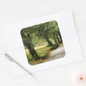 Pad in het land vierkante sticker (Envelop)