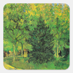 Pad in het Park van Arles met Walkers - Van Gogh Vierkante Sticker