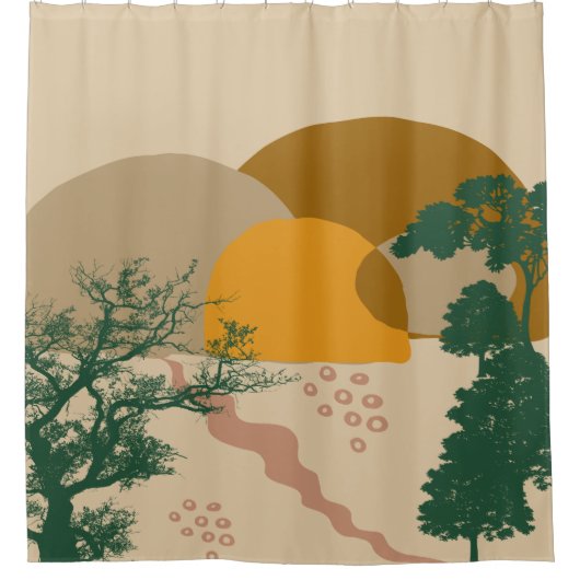 Pad in Life Dunes Abstract Douchegordijn (Voorkant)