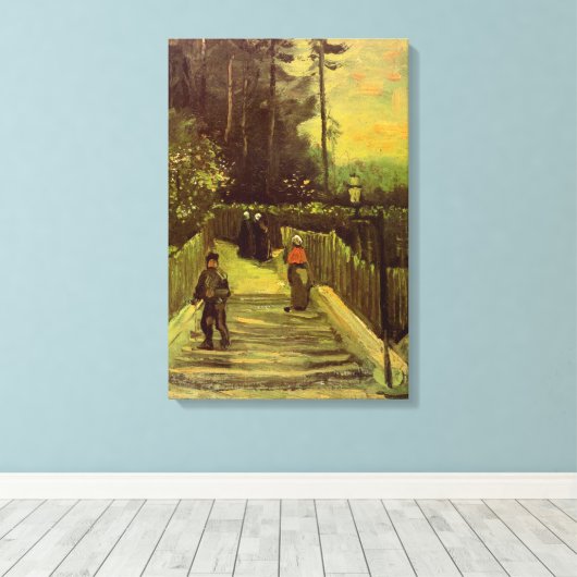 Pad in Montmartre door Vincent van Gogh Canvas Afdruk (Insitu (Houten vloer))